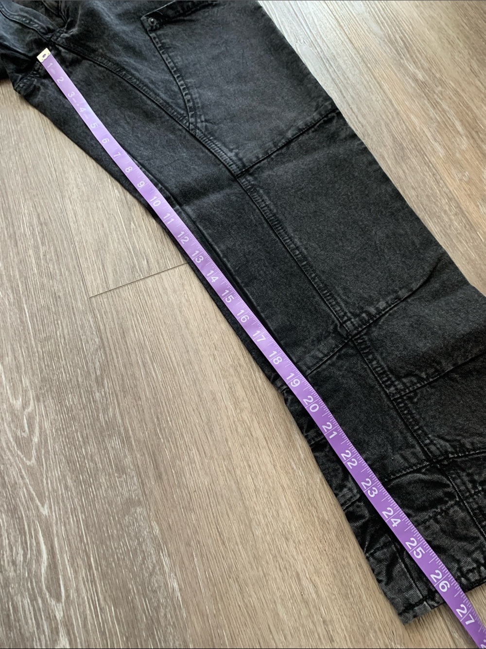 FREE PEOPLE Denim Cropped Slim Barrel Pants Distressed Black NWT Supersonic - Picture 9 of 13